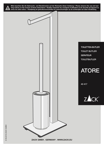 ZACK ATORE Toilet Butler in Brushed Stainless Steel
