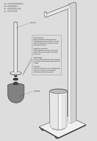 ZACK ATORE Toilet Butler in Brushed Stainless Steel