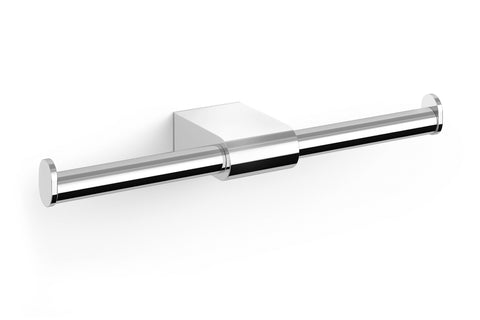 ZACK ATORE Double Toilet Roll Holder in Polished Stainless Steel